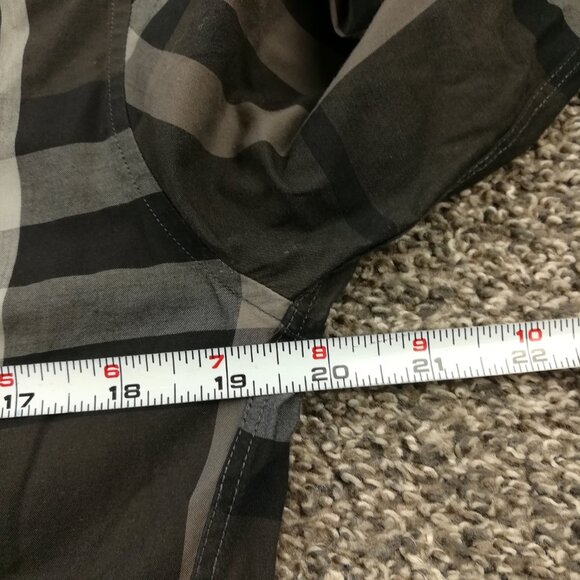 Burberry London Shirt Nova Check Plaid LS Button Up Gray Mens Small Tailored Fit - Picture 10 of 13